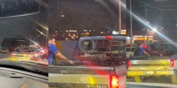 VIDEO VIRAL: Captan a hombre haciendo carne asada en una caja de camioneta en Coahuila