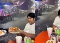 VIDEO VIRAL: Muestra a familia que no interrumpe su comida pese a fuerte aguacero