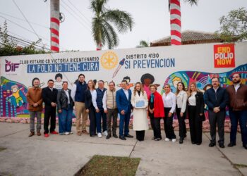 DIF Victoria y Club Rotario Ciudad Victoria Bicentenario presentaron el mural “End Polio Now”