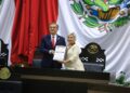 Entrega gobernador Medalla al Mérito «Luis García de Arellano» a Cecilia Imelda Lugo Cruz
