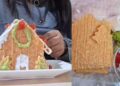 VIDEO VIRAL: Creatividad navideña al estilo mexicano; una influencer transforma un chicharrón en casa de jengibre