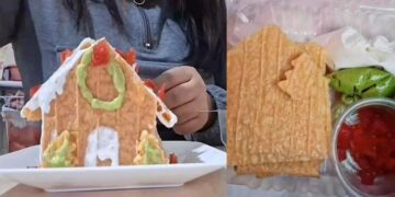 VIDEO VIRAL: Creatividad navideña al estilo mexicano; una influencer transforma un chicharrón en casa de jengibre