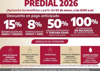 A partir del 2 de enero tesorería recibe contribuyentes del impuesto predial 2026