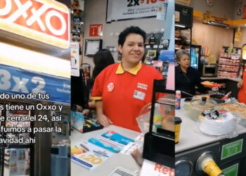 VIDEO VIRAL: Familia transforma turno laboral en celebración navideña dentro de una gasolinera