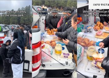 VIDEO VIRAL: Familia mexicana sorprende en parque de nieve de EU llevando sus propias tortas