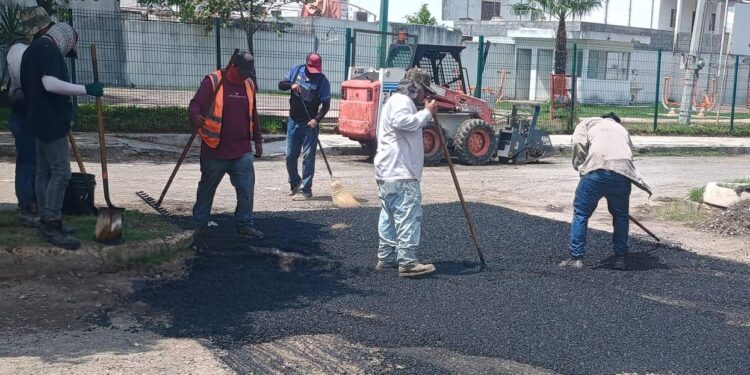Reactivan bacheo en Victoria para reparar calles dañadas por lluvias.